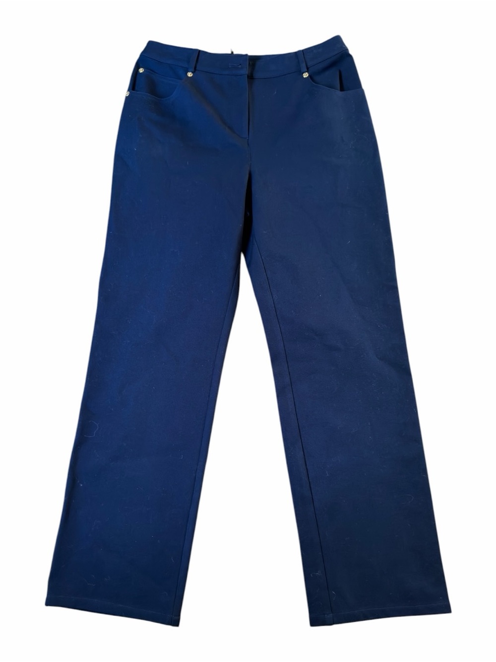 St. John Marie Stretch Cotton Pants Women’s Size 6 Navy Mid Rise NWT